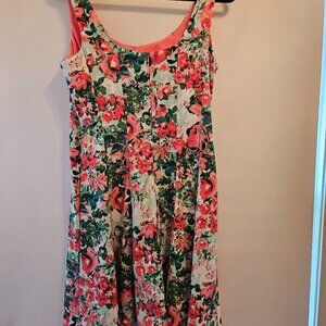 Women's sleeveless floral short summer dress - Dress Barn - size 12 - worn twice